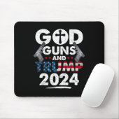 銃とトランプ2024米国アメリカ国旗 マウスパッド (マウス)