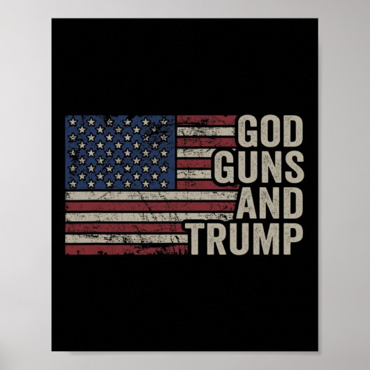 銃とトランプ – Pro God Gun おもしろい Republic Usa ポスター (正面)