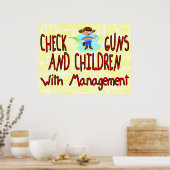 銃と子供のチェック ポスター (キッチン)