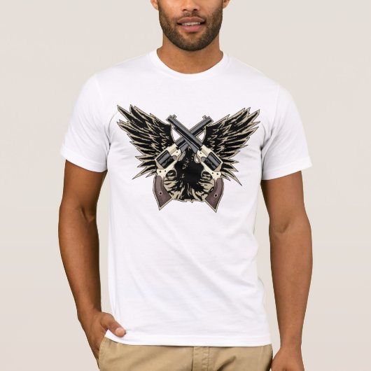 銃によってはワイシャツが飛びます Tシャツ (正面)