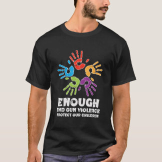 銃による暴力から子供たちを守ろう オレンジ Tシャツ