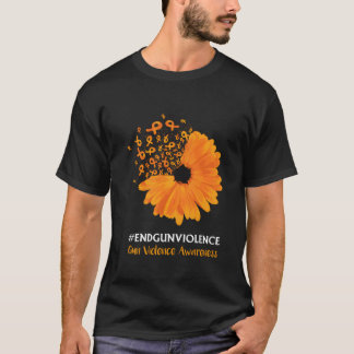 銃による暴力反対オレンジリボン Tシャツ