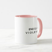銃による暴力反対メッセージ コーヒーマグ マグカップ (正面右)