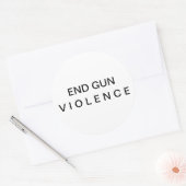 銃による暴力反対メッセージ 円形ステッカー ラウンドシール (封筒)