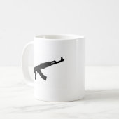 銃のカラシニコフ自動小銃黒いアイコン コーヒーマグカップ (正面左)