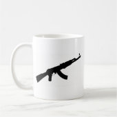 銃のカラシニコフ自動小銃黒いアイコン コーヒーマグカップ (左)