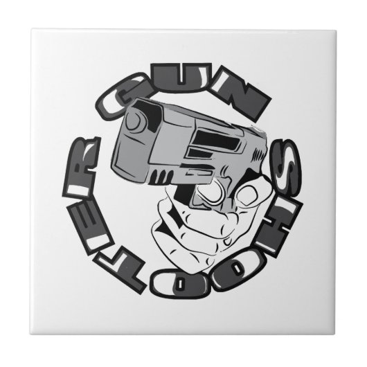 銃のシューターイラスト タイル (正面)