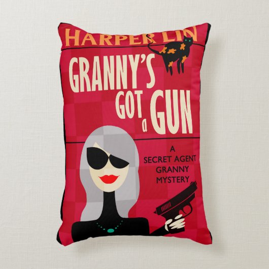 銃のハープ奏者のLinBookカバー得られる枕おばあさん アクセントクッション (正面(垂直))