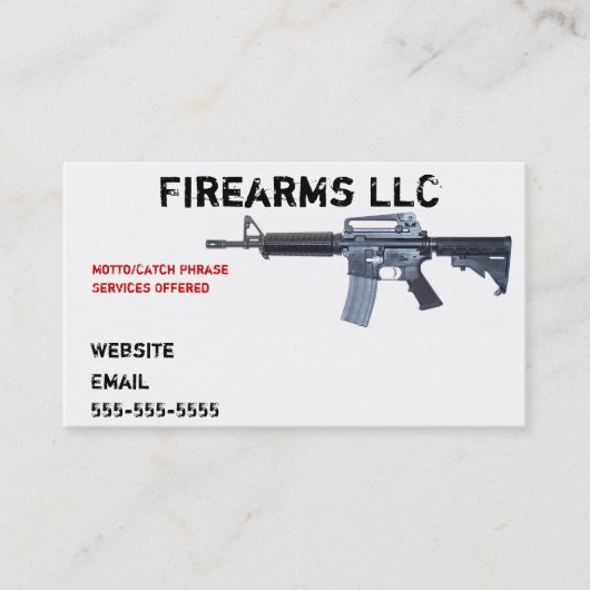 銃のビジネスカード 名刺 (正面)