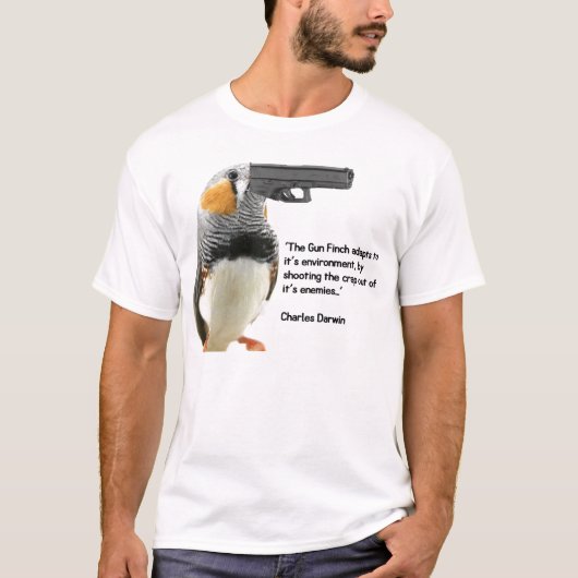 銃のフィンチ Tシャツ (正面)