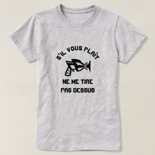 銃のフォントとの私を撃たないで下さい Tシャツ