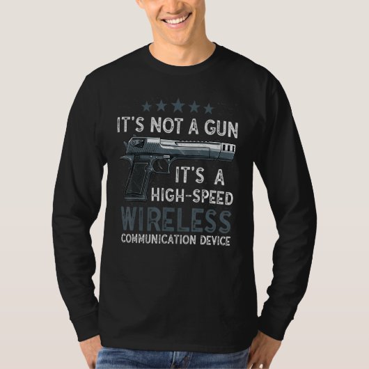 銃のミームではないおもしろいが、銃の通信手段ではない Tシャツ (正面)