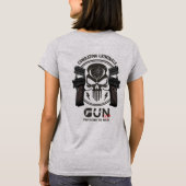 銃のモノグラムアート | 女性 Tシャツ (裏面)