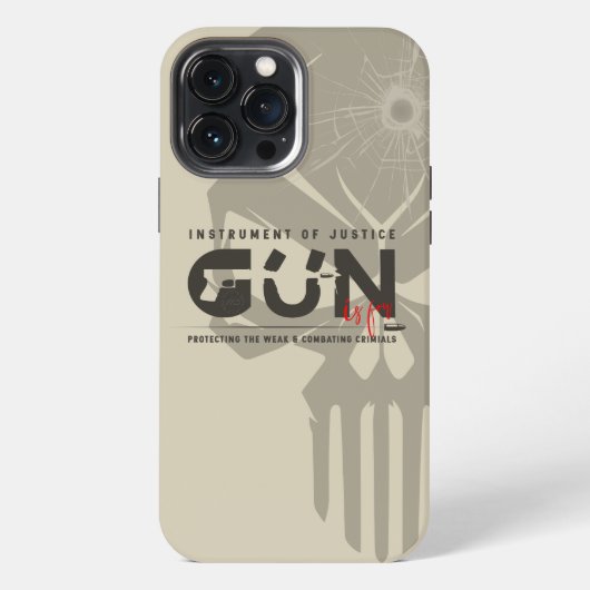 銃のモノグラムアート | iPhoneケース (裏面)