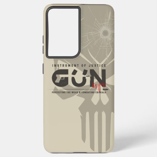 銃のモノグラムアート | SAMSUNG GALAXYケース (裏面)