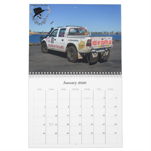 銃のユート族クラブカレンダーの2013の弾丸 カレンダー (1月 2026)