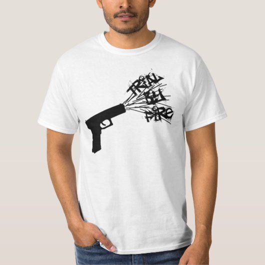 銃のワイシャツ-白 Tシャツ (正面)