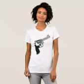 銃のヴィンテージのスタイルの女性のTシャツ Tシャツ (正面フル)