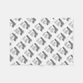 銃の図表V2 フリースブランケット (正面(横))