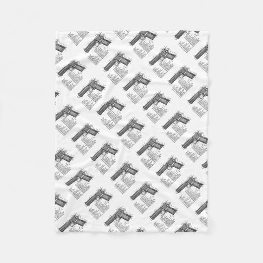 銃の図表V2 フリースブランケット (正面)