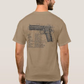 銃の図表V2 Tシャツ (裏面)
