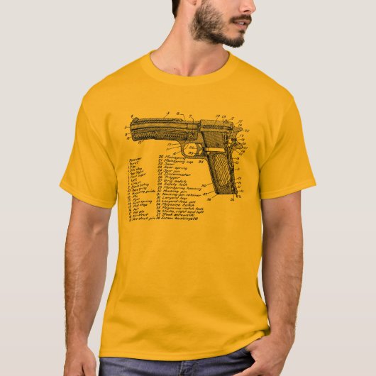 銃の図表V2 Tシャツ (正面)