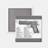 銃の図 マグネット (正面/裏面)