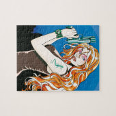 銃の女の子のオレンジ ジグソーパズル (横)