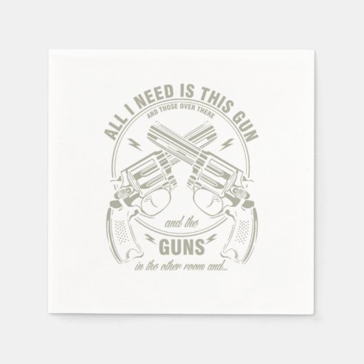 銃の愛好家ハンドガンガン修正法すべて私は必要 スタンダードカクテルナプキン (正面)