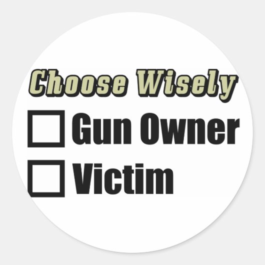 銃の持ち主か被害者か? ラウンドシール (正面)