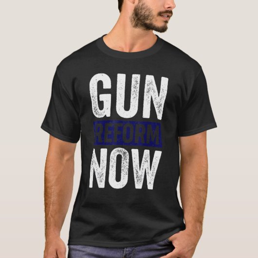 銃の改革今No Gun認識度日Enough End Gun Tシャツ (正面)