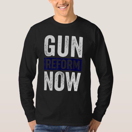 銃の改革今No Gun認識度日Enough End Gun Tシャツ (正面)