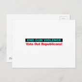 銃の暴力を終わらせる – 共和党員を投票する ポストカード (正面/裏面)