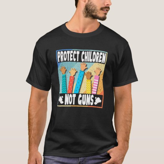 銃の暴力を終了保護子供ではなく銃ヴィンテージ Tシャツ (正面)