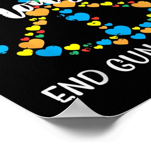 銃の暴力を終了認識度平和の十分なオレンジ色のギル ポスター (角)