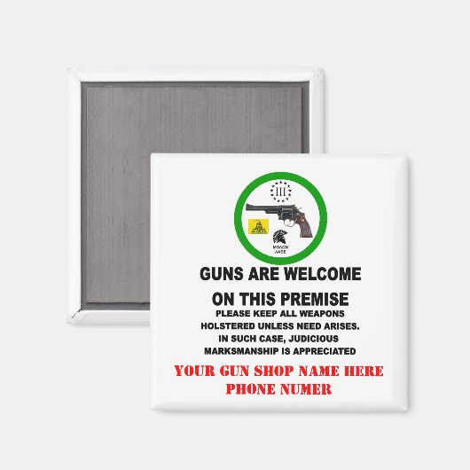 銃の歓迎 マグネット (正面/裏面)