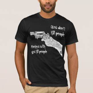 銃の殺害の人々を持つ猿 Tシャツ