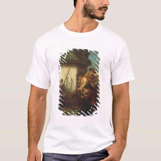 銃の準備(油) Tシャツ (正面)