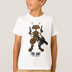 銃の漫画のスケッチのTシャツを持つおもしろいな火蟻 Tシャツ