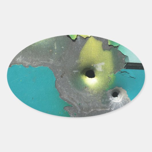 銃の発砲 楕円形シール (正面)