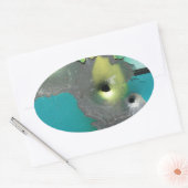 銃の発砲 楕円形シール (封筒)