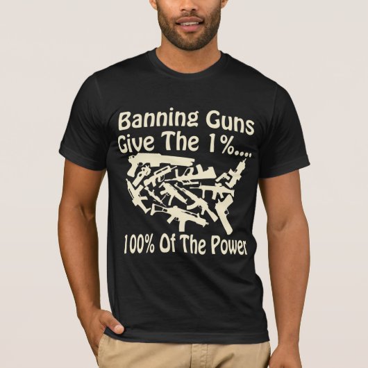 銃の禁止力の1%100% Tシャツ (正面)