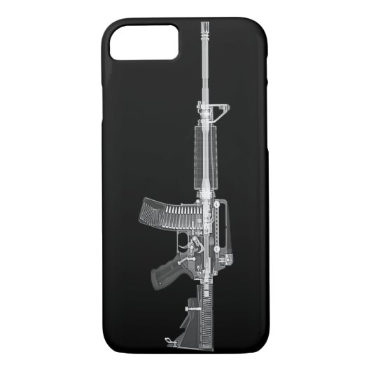 銃の高い詳細のX線からの実質AR-15 CTスキャン Case-Mate iPhoneケース (裏面)