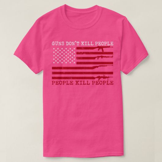 銃は人を殺さない人は銃を殺おもしろいす Tシャツ (デザイン正面)