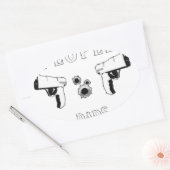 銃は人を殺さない… 楕円形シール (封筒)