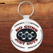 銃は全く突進しない キーホルダー (正面)