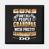 銃は恐ろしく人を殺さないかわいらし マグネット (正面)