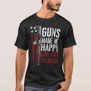 銃は私を幸せにするアメリカ国旗の銃の所有者の愛好家 Tシャツ