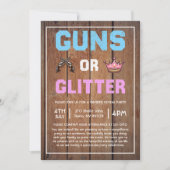 銃またはグリッターの性別の表示 招待状 (正面)
