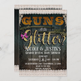 銃またはグリッターウッドレース性別シャワーを明らかにする 招待状